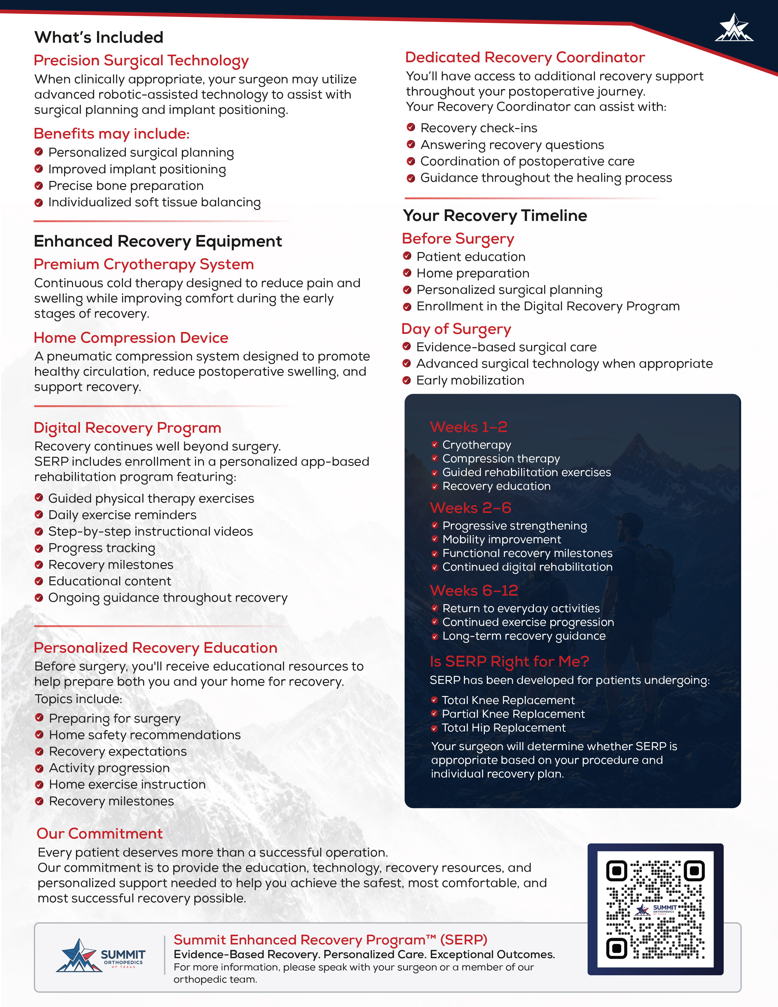 Summit Enhanced Recovery Program™ (SERP)